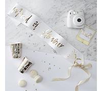 Ginger Ray Paquete de 1 cinta de honor con diseño de I Do Crew Maid of Honour en color blanco y dorado, 1 unidad, color blanco