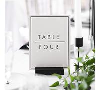 Ginger Ray Paquete de 12 soportes y tarjetas para números de mesa de boda, color blanco y negro
