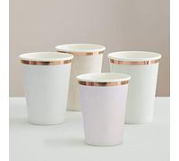 Ginger Ray- Paquete de 8 Vasos de Papel con Borde de lámina, Color azul, rosa, oro rosa (MIX-428)
