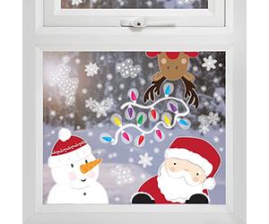 Ginger Ray Pegatinas navideñas para ventana de Papá Noel y reno