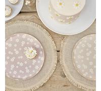 Ginger Ray Platos de papel con diseño de margaritas impresas, paquete de 8 unidades, color pastel