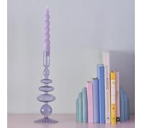 Ginger Ray Portavelas de Cristal Morado y Lila Pastel para decoración de Mesa de Fiesta