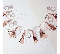 Ginger Ray TB-635 Borla de Oro Rosa para Despedida de Soltera con Anillo de Guirnalda