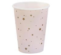 Ginger Ray Vasos de papel para fiesta de cumpleaños, diseño de princesa, color rosa y dorado, paquete de 8,11 cm