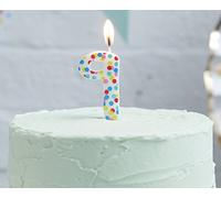 Ginger Ray Vela de diseño de lunares para tarta de cumpleaños número 9 y mezcla, pastel