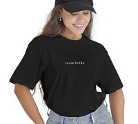 Ginger Ray Women's Camiseta Bordada Negra con Texto en inglés Team Bride para Despedida de Soltera, Talla: 10-12, M para Mujer