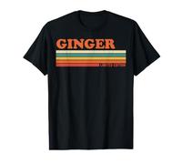 Ginger Retro Personalizado Nombre Vintage Rayas Camiseta gráfica económica