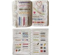 GINGER TECH Libro de muestra de punto de bordado, libros de costura de tela de lino, libro de instrucciones de bordado para manualidades y ropa, guía de costura para principiantes (A+B)