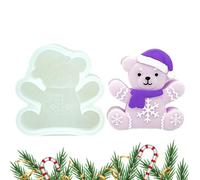 Gingerbread Bear Silicone Molds - 2,95 x 3,03 pulgadas flexible Resin Craft Mold for Holiday Baking, Wax, Chocolate and Candle Making with Easy Release Function, Silicone Mould for Cupcake Fondant
