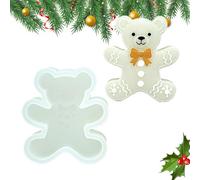Gingerbread Bear Silicone Molds - 2.95x3.03 Inches Flexible Resin Craft Mold for Holiday Baking, Wax, Chocolate and Candle Making with Easy Release Function, Silicone Mould for Cupcake Fondant Soap