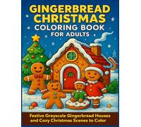 Gingerbread Christmas Coloring Book for Adults: Festive Greyscale Gingerbread Houses and Cozy Christmas Scenes to Color