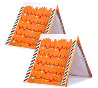 Gingerbread Christmas Tent - Where Holiday Dreams Find a Home, Brown Fun Christmas Gingerbread House Play Tent, Lightweight Detachable and Small Size, Easy Assembly (2 PCS)