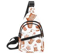 Gingerbread Cookies Holly Leaves Candy C (3) Mochila bandolera, bolsa cruzada ajustable para viajes, senderismo, Multicolor 02, 11.8x7x1.5in/30x18x4cm