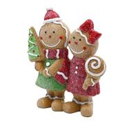 Gingerbread Figurine, Desktop Christmas Statue For Fireplace, Couple Gingerbread Home Figure, Bookshelf Dinner Table Placement Girls Boys Kids Women Men Bedroom Decor