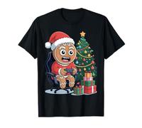 Gingerbread Gaming Chair Christmas Tree Cool Gamer Camiseta