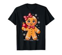Gingerbread Girl Christmas Cookie Baking Xmas Women Kids Camiseta