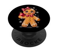 Gingerbread Girl Christmas Cookie Baking Xmas Women Kids PopSockets PopGrip Adhesivo