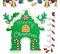 Gingerbread Golf Game - Family Party Golf Toy Set for Holiday Fun, Indoor Outdoor Play with Candy Gingerbread Design, Christmas Game Set for Yard, Living Room, Camping, 12 Inches