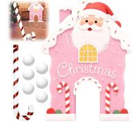 Gingerbread Golf Game Set, Christmas Mini Golf Course, Portable Golfs Toy with Candy Cane Club, 6 Balls & Santa Gingerbread House Goal, Funny Christmas Party Game for Kids & Adults