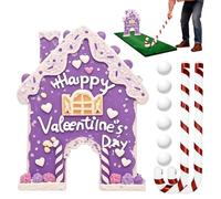 Gingerbread Golf Game Set - Valentine Holiday Sports Toy, Soft Candy Cane Club, Indoor Putting Activity, Fun Seasonal Party Interaction, Sweet Treat Theme Decor, For Kids