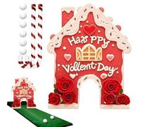Gingerbread Golf Game Set - Valentine Holiday Sports Toy, Soft Candy Cane Club, Indoor Putting Activity, Fun Seasonal Party Interaction, Sweet Treat Theme Decor, For Kids