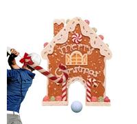 Gingerbread Golf - Wood, 15.75x11.81in Gingerbread Golf Game Set Fun and Interactive | Holiday Party Toy, Christmas Family Game For Kids, Schools, Kindergartens, Home Gatherings, Travel Entertainment