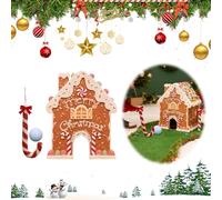 Gingerbread Golfs Game Set, Portable Golfs Toy with Candy Cane Club and Balls, Mini Golfs Course Set, Funny Christmas Party Game for Family Holiday Gatherings