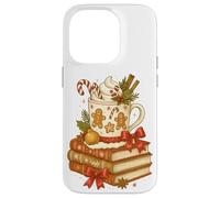 Gingerbread Hot Cocoa & Books Cozy Christmas Reader Carcasa para iPhone 14 Pro