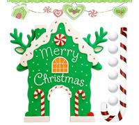Gingerbread House Golf - juego de golf navideño | Minigolf familiar con bastones de y bolas decorativas | Juego de de invierno, actividades amistosas, decoración navideña