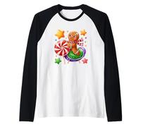 Gingerbread Joy Candy Wonderland Camiseta Manga Raglan