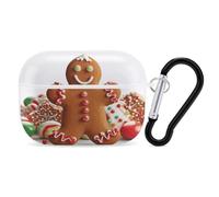 Gingerbread Man Candy AirPods Pro 2 - Funda protectora rígida a prueba de golpes para mujeres y hombres, compatible con Airpod Pro de 2ª y 1ª generación con llavero, color blanco