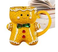 Gingerbread Man Coffee Cups - Taza de café de 300 ml, taza de café de Navidad, Gingerbread Man Drinking Cup para chocolate caliente, té, leche o coco | Idea de regalo para niños, hombres