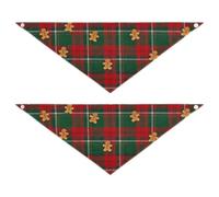 Gingerbread Man - Collar de perro a cuadros, accesorios de moda para mascotas, 2 piezas para uso al aire libre, mascotas de varios tamaños, 25 1 x 9 8 pulgadas