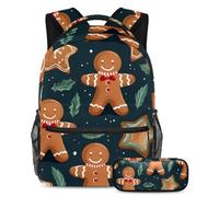 Gingerbread Man Mantente organizado y a la moda, juego de mochila escolar de 2 piezas para niños, niñas, adolescentes, la mejor bolsa de viaje para libros, Multicolor#02, B：29.4x20x40cm\