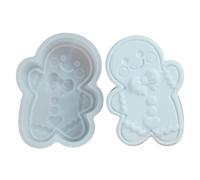 Gingerbread Man, Resin Craft Mold, Flexible Easy Release Compact Non Stick Creative Easy Cleaning, Christmas Silicone Mold for Home Hobby Entertainment, 3.07x4.09Inches, White