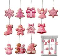 Gingerbread Ornaments Set, Festive Gingerbread Figurines Charming Holiday Design Long Tail, 2D Decorative Acents Main Feature, Christmas Party Decor Category Uso para interior en casa al aire libre
