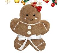 Gingerbread Pillow, Versatile Soft Sturdy Cute Christmas Stuffed Animals, Comfortable Cartoon Dolls For Baby Party Children Youth Girls Girlfriend Son Friends Daughter Kids School Family