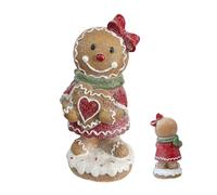 Gingerbread Statue, Christmas Figurine, Cute Gingerbread Man Design, Small Festive Sculpture, Resin Ornament Display for Desk, Mantel, Bookshelf, Coffee Table, Window Sill
