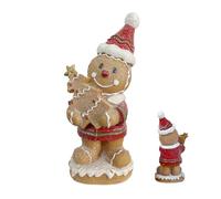 Gingerbread Statues, Small Christmas Sculpture, Resin Figurine Design, Gingerbreads Man Shape for Display Cabinet, Desk, Coffee Table, Window Sill, Mantel, Bookshelf, Holiday Decor
