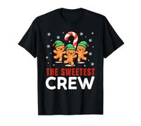 Gingerbread The Sweetest Crew Matching Divertida Navidad Camiseta