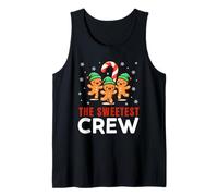 Gingerbread The Sweetest Crew Matching Divertida Navidad Camiseta sin Mangas