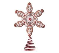 Gingerbread Tree Accent - Wooden Holiday Topper, Festive Seasonal Figure, Charming Winter Decoration, Celebration Atmosphere Piece, Decorative Treetop Accessory | Outdoor Yard Porch Display, Garden