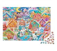 Gingerbread Village Puzzle 1000 Piezas Adultos Y Jóvenes Puzzle Difícil Puzzle Complicado Más Vendido Tiempo Libre Cartón Reciclado 52x38cm/1000pcs