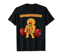 Gingershred Funny Gingerbread Man Gym Workout Christmas Camiseta
