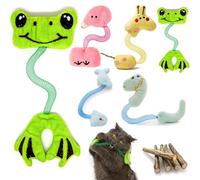 GingerUPer 10PCS Juguetes Interactivos para Gatos 2 in 1, Masticar Palos Gato, Palitos Matatabi, Palitos para Masticar Gato Juguete, Palo de Hierba Gatera Natural, Juguetes del Catnip