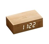 Gingko BAMBOO WOOD CLOCK RELOJ Black Redondo Clásico Unisex Adulto