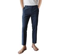 GINGTTO Pantalones Hombres Chinos Slim Fit Verano Pantalones Elásticos Informales Playa Trousers Azul Oscuro 30/30