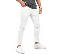 GINGTTO Pantalones Vaquero Hombre Skinny fit Jeans Pantalón Slim Stretch Elásticos Denim Blanco 30