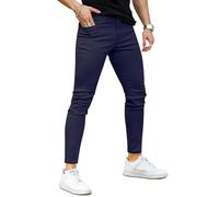GINGTTO Vaqueros Hombre Skinny Fit Super Elasticos Slim Fit Pitillo Denim Pantalones Stretch Jeans Azul 36
