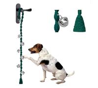 GINIDEAR - Campanillas para adiestramiento de Perros, Timbre de Puerta Ajustable para Que el Perro lo Toque Cuando quiera Salir a Hacer PIS, Hecho a Mano con Cuerda Trenzada, Verde Oscuro